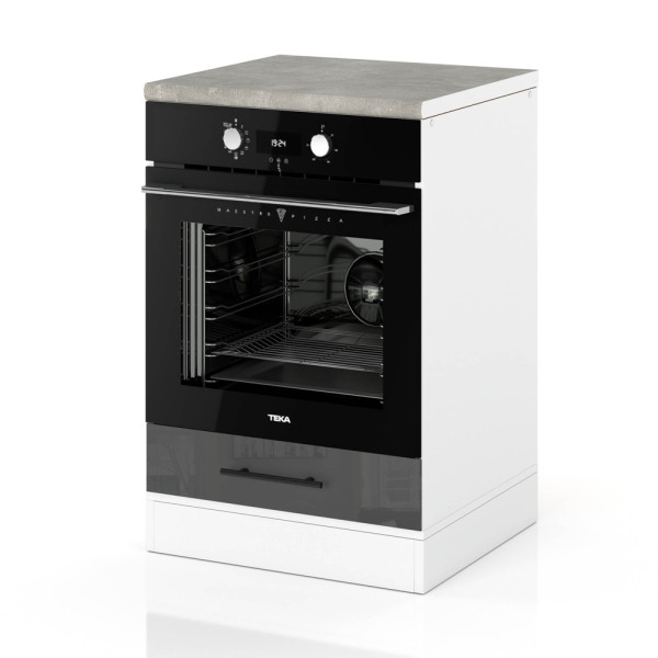Szafka kuchenna stojąca piekarnik 60cm spremium szary połysk 374336