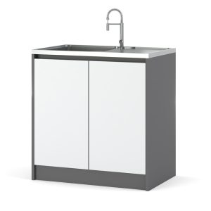 Szafka kuchenna stojąca pod zlew bella 80cm szary biały mat 601985 Szafka kuchenna stojąca pod zlew bella 80cm szary biały mat 601985