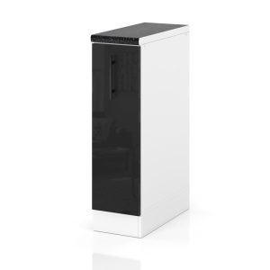 Szafka kuchenna stojąca z blatem 15cm spremium czarny połysk 378201 Szafka kuchenna stojąca z blatem 15cm spremium czarny połysk 378201
