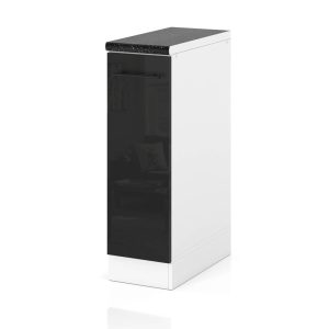Szafka kuchenna stojąca z blatem 20cm spremium czarny połysk 377706 Szafka kuchenna stojąca z blatem 20cm spremium czarny połysk 377706