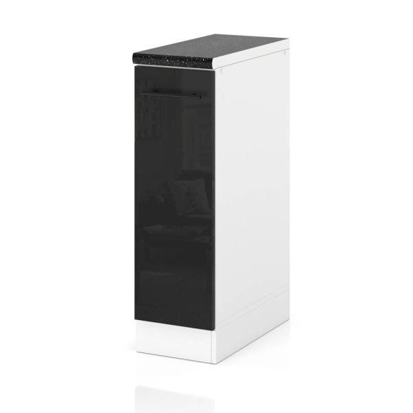 Szafka kuchenna stojąca z blatem 20cm spremium czarny połysk 377706