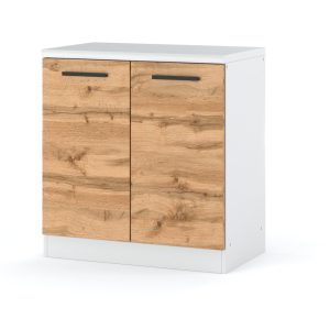 Szafka kuchenna stojąca z blatem blande 80cm biała dąb wotan 376931 Szafka kuchenna stojąca z blatem blande 80cm biała dąb wotan 376931