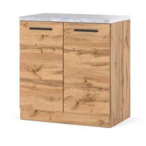 Szafka kuchenna stojąca z blatem blande 80cm dąb wotan 576585 Szafka kuchenna stojąca z blatem blande 80cm dąb wotan 576585