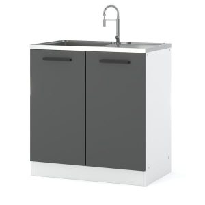 Szafka kuchenna stojąca zlew 80cm blande biała szara 377112