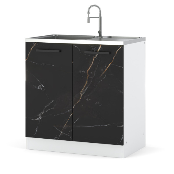 Szafka kuchenna stojąca zlew 80cm blande biały san sebastian 576486