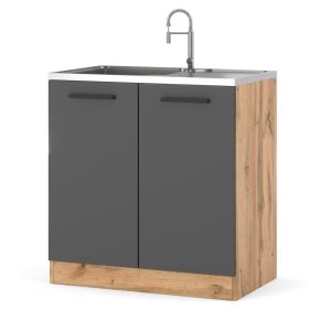 Szafka kuchenna stojąca zlew 80cm blande wotan szary mat 576487