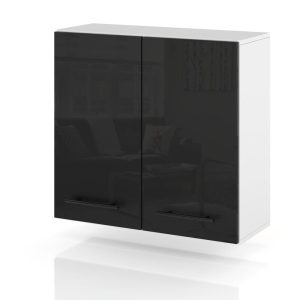 Szafka kuchenna wisząca duża 80cm spremium czarny połysk 374358 Szafka kuchenna wisząca duża 80cm spremium czarny połysk 374358