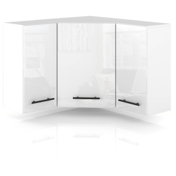 Szafka kuchenna wisząca narożna 90cm spremium biały połysk 373996