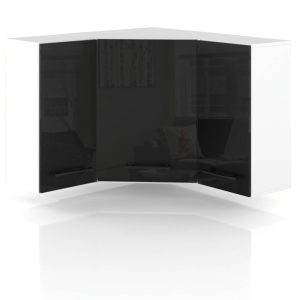 Szafka kuchenna wisząca narożna 90cm spremium czarny połysk 373888 Szafka kuchenna wisząca narożna 90cm spremium czarny połysk 373888
