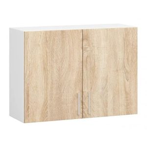 Szafka kuchenna, wisząca, SARA, 80x31x58, biel, dąb sonoma | TYLETEGOTU 989080
