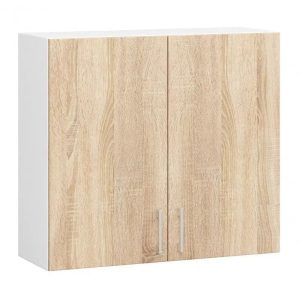 Szafka kuchenna, wisząca, SARA, 80x31x72, biel, dąb sonoma | TYLETEGOTU 989074