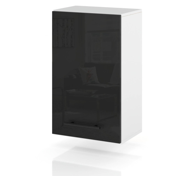 Szafka kuchenna wisząca uchwyty 40cm spremium czarny połysk 373904