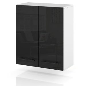 Szafka kuchenna wisząca uchwyty 60cm spremium czarny połysk 374360