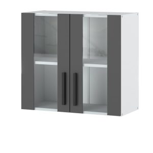 Szafka kuchenna wisząca witryna 80cm blande biała szara 376718