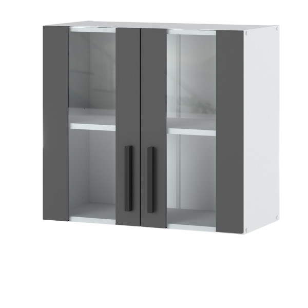 Szafka kuchenna wisząca witryna 80cm blande biała szara 376718