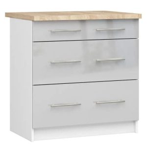 Szafka kuchenna z blatem, KLARA, 80x60x85 cm, biały, metalik | TYLETEGOTU 989031 Szafka kuchenna z blatem, KLARA, 80x60x85 cm, biały, metalik | TYLETEGOTU 989031
