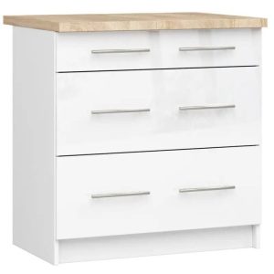 Szafka kuchenna z blatem, KLARA, 80x60x85 cm, biały, połysk | TYLETEGOTU 989026 Szafka kuchenna z blatem, KLARA, 80x60x85 cm, biały, połysk | TYLETEGOTU 989026