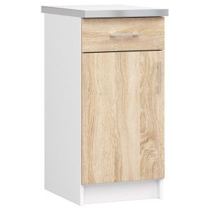 Szafka kuchenna z blatem LIMA Biała, Dąb Sonoma 40×44,5x82cm 302790 Szafka kuchenna z blatem LIMA Biała, Dąb Sonoma 40×44,5x82cm 302790