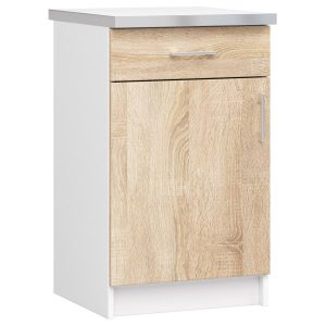 Szafka kuchenna z blatem LIMA Biała, Dąb Sonoma 50×44,5x82cm 302789 Szafka kuchenna z blatem LIMA Biała, Dąb Sonoma 50×44,5x82cm 302789