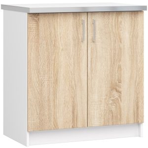 Szafka kuchenna z blatem LIMA Biała, Dąb Sonoma 80×44,5x82cm 302786 Szafka kuchenna z blatem LIMA Biała, Dąb Sonoma 80×44,5x82cm 302786