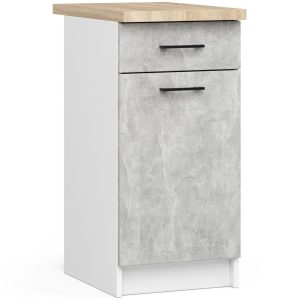 Szafka kuchenna z blatem OLIWIA Biała, Beton 40x46x85 cm 303048 Szafka kuchenna z blatem OLIWIA Biała, Beton 40x46x85 cm 303048