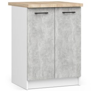 Szafka kuchenna z blatem OLIWIA Biała, Beton 60x46x85 cm 303049 Szafka kuchenna z blatem OLIWIA Biała, Beton 60x46x85 cm 303049