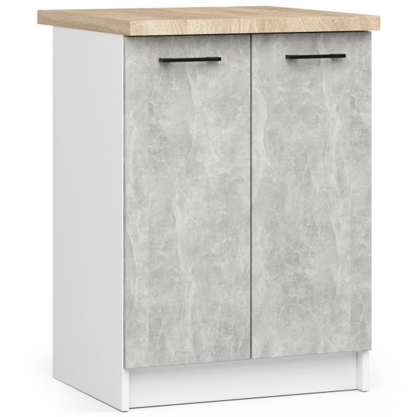 Szafka kuchenna z blatem OLIWIA Biała, Beton 60x46x85 cm 303049