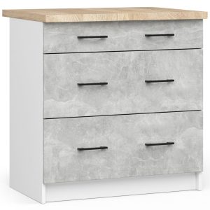 Szafka kuchenna z blatem OLIWIA Biała, Beton 80x46x85 cm 303536 Szafka kuchenna z blatem OLIWIA Biała, Beton 80x46x85 cm 303536