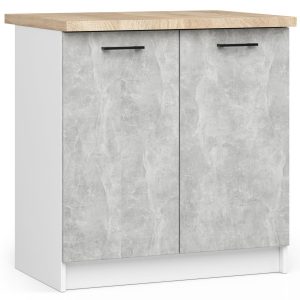Szafka kuchenna z blatem OLIWIA Biała, Beton 80x46x85 cm 303032 Szafka kuchenna z blatem OLIWIA Biała, Beton 80x46x85 cm 303032