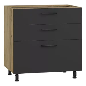 Szafka kuchenna z szufladami antracyt + dąb craft – Sarska 647288