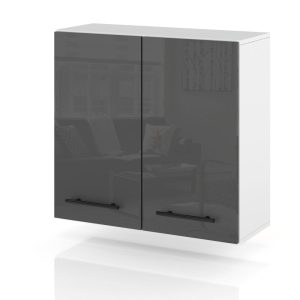 Szafka kuchenna z uchwytami górna 80cm spremium szary połysk 374356