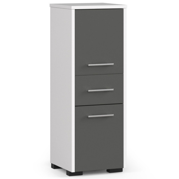 Szafka Łazienka Fin Słupek 30 2D 1Sz 85Cm Pk Biały / Szary 728035