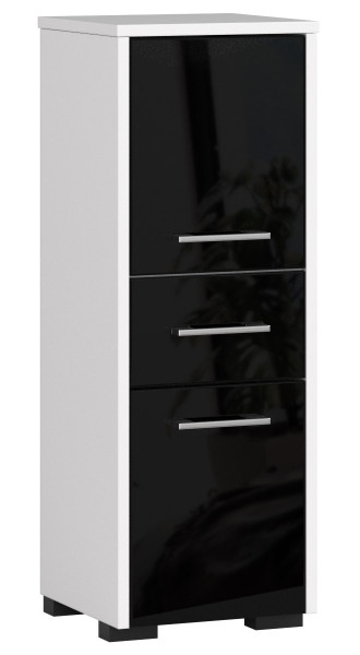 Szafka Łazienka Fin Słupek 30 2D 1Sz 85Cm Pk Czarny Połysk 728034