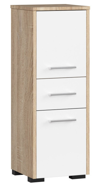 Szafka Łazienka Fin Słupek 30 2D 1Sz 85Cm Pk Dąb Sonoma / Biały 728038