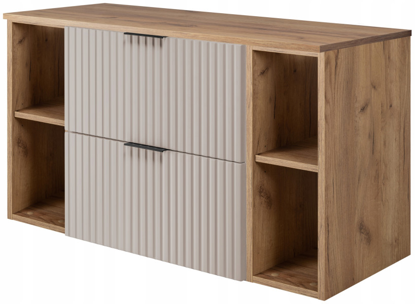 Szafka Łazienkowa 100 cm KASZMIR BLAT REGAŁ DĄB RYFLE FLOW 432494