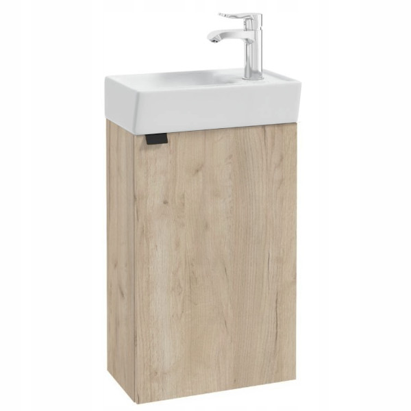 Szafka Łazienkowa 40 x 22 cm z Umywalką Wisząca Dąb Vicenza Jasny Mat Mała 1004982