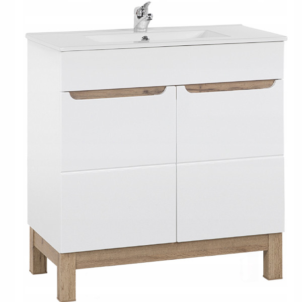Szafka łazienkowa 80 cm BALI WHITE 821 z umywalką LAVA 80D 247743