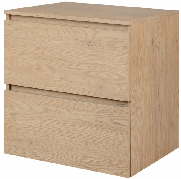 Szafka Łazienkowa 80 cm Dąb Jasny Blat Wisząca 2S SIMPLE 395364