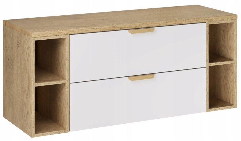 Szafka łazienkowa ASTER WHITE z blatem i regałami 120 cm biały mat 994463