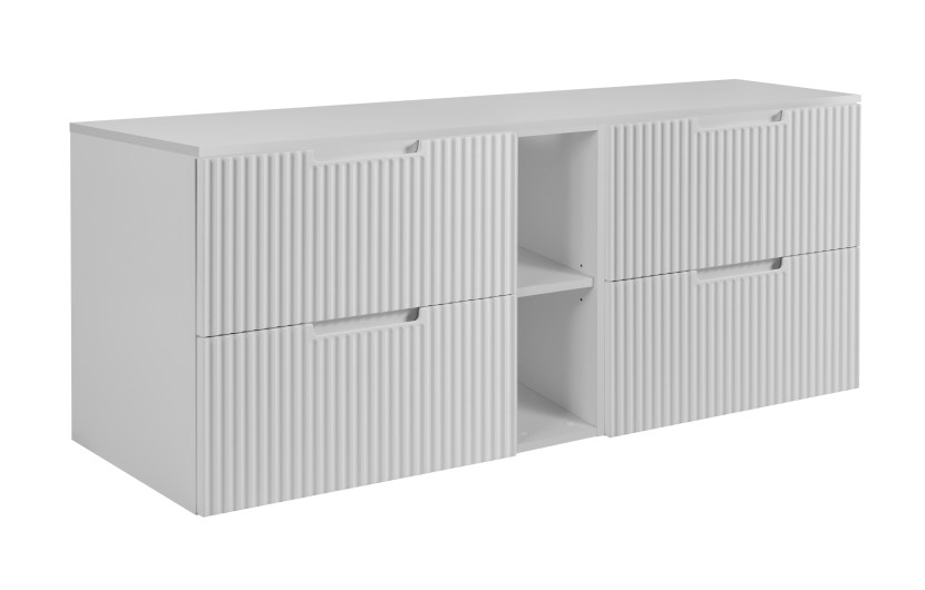 Szafka łazienkowa, biała, 140 (2 x 60 + 20) x 58,6 x 46 cm 1058910