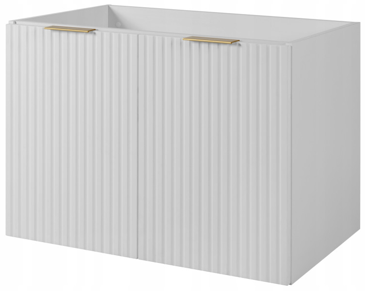 Szafka Łazienkowa biała 80 cm Wisząca RYFLOWANA 636954