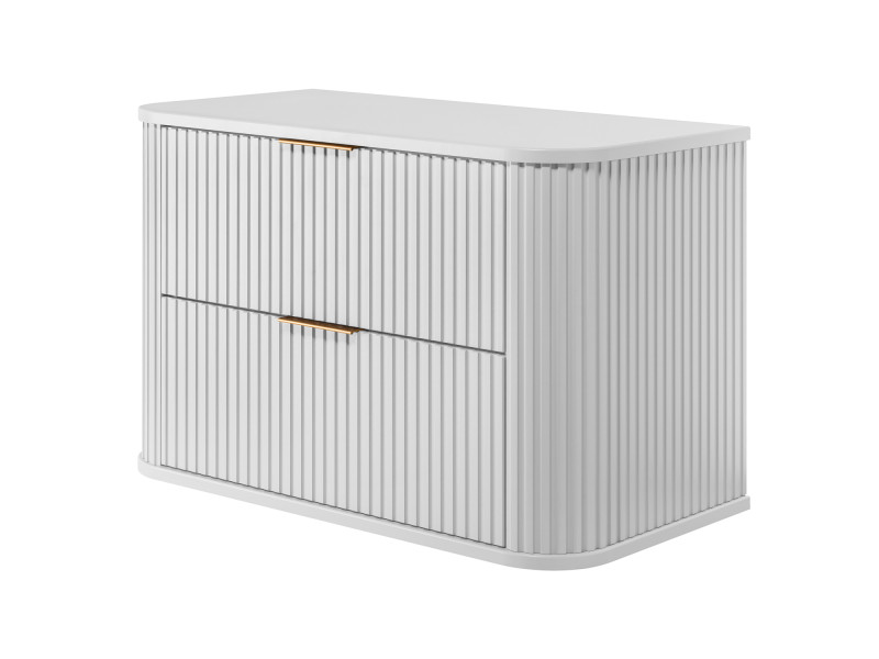 Szafka łazienkowa, biała ze złotym uchwytem, 80,4 x 51,7 x 41,5 cm 787811