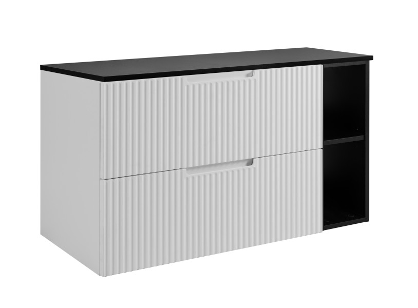 Szafka łazienkowa, biało-czarna, 100 (80 + 20) x 58,6 x 46 cm 1059709