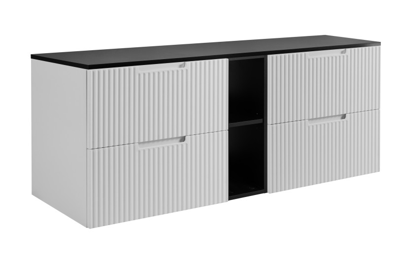 Szafka łazienkowa, biało-czarna, 180 (2 x 80 + 20) x 58,6 x 46 cm 1059740