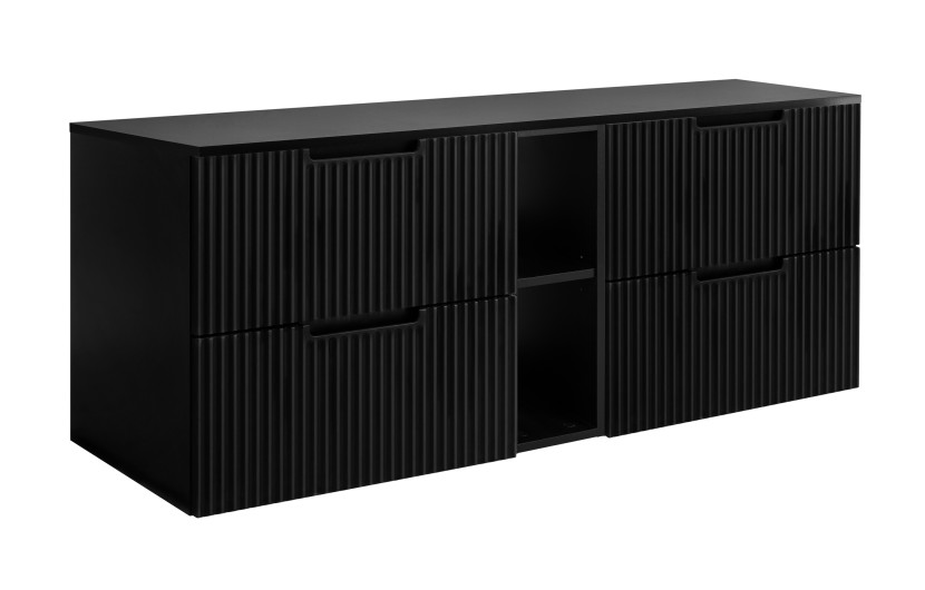 Szafka łazienkowa, czarna, 140 (2 x 60 + 20) x 58,6 x 46 cm 1058931