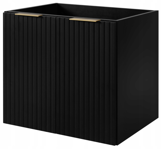 Szafka Łazienkowa czarna 60 cm RYFLOWANA 636952