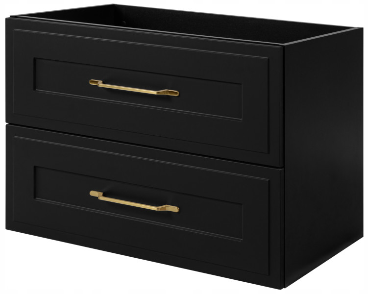 Szafka łazienkowa czarna pod UMYWALKĘ z Szufladami 80 cm FREZOWANY Front 647362