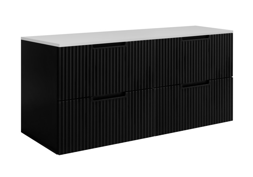 Szafka łazienkowa, czarno-biała, 120 (2 x 60) x 58,6 x 46 cm 1059849