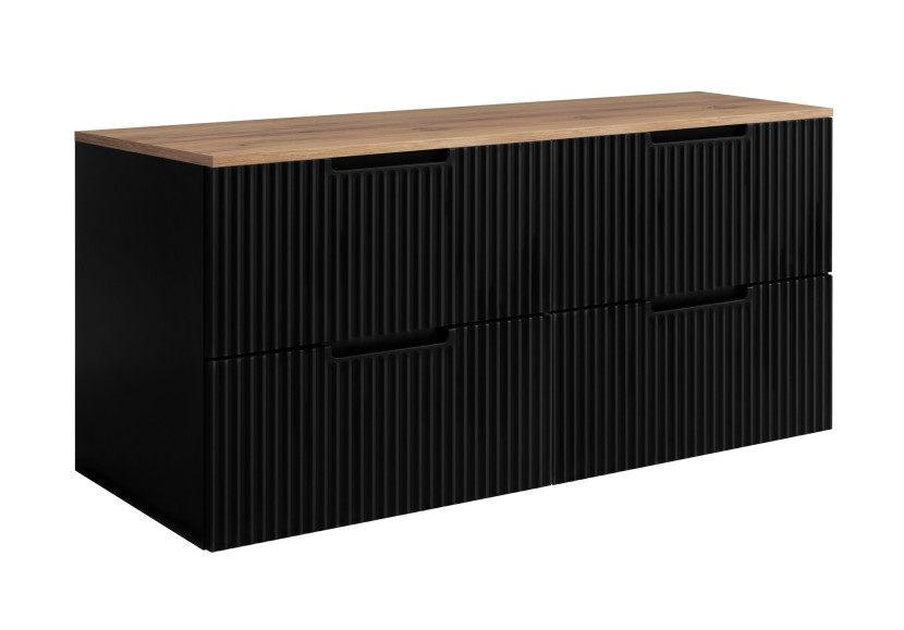 Szafka łazienkowa, czarny / dąb Craft, 120 (2 x 60) x 58,6 x 46 cm 1059783