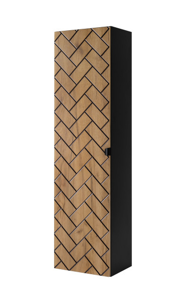 Szafka łazienkowa Dąb Craft, 35 x 136 x 27 cm, czarne uchwyty 1059953